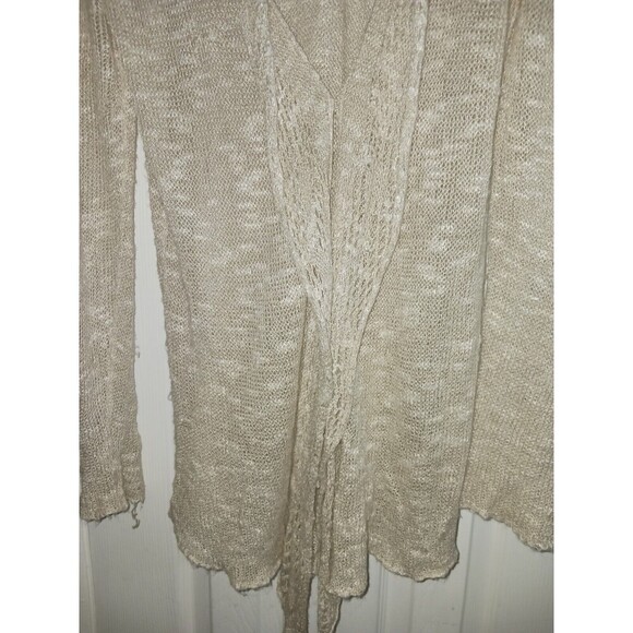 EILEEN FISHER Cardigan‎ Duster XL Women's Linen Blend Open Front Oatmeal Beige * - Picture 4 of 16